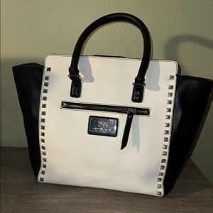 Original by Sharif Black and White Studded Tote Bag